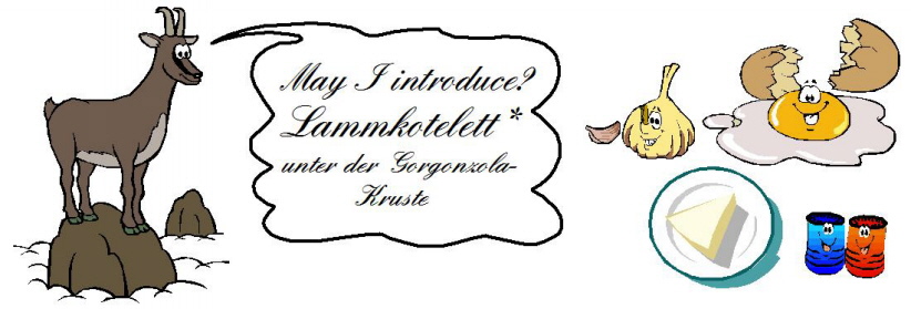 Lammkotletts unter der Gorgonzolakruste